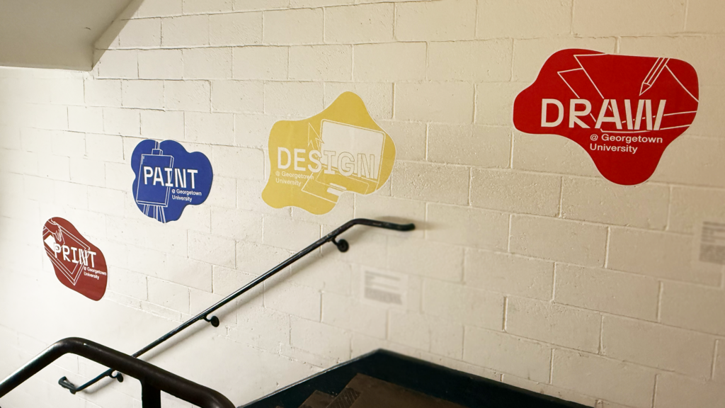 Print, paint, design, draw student wall graphics